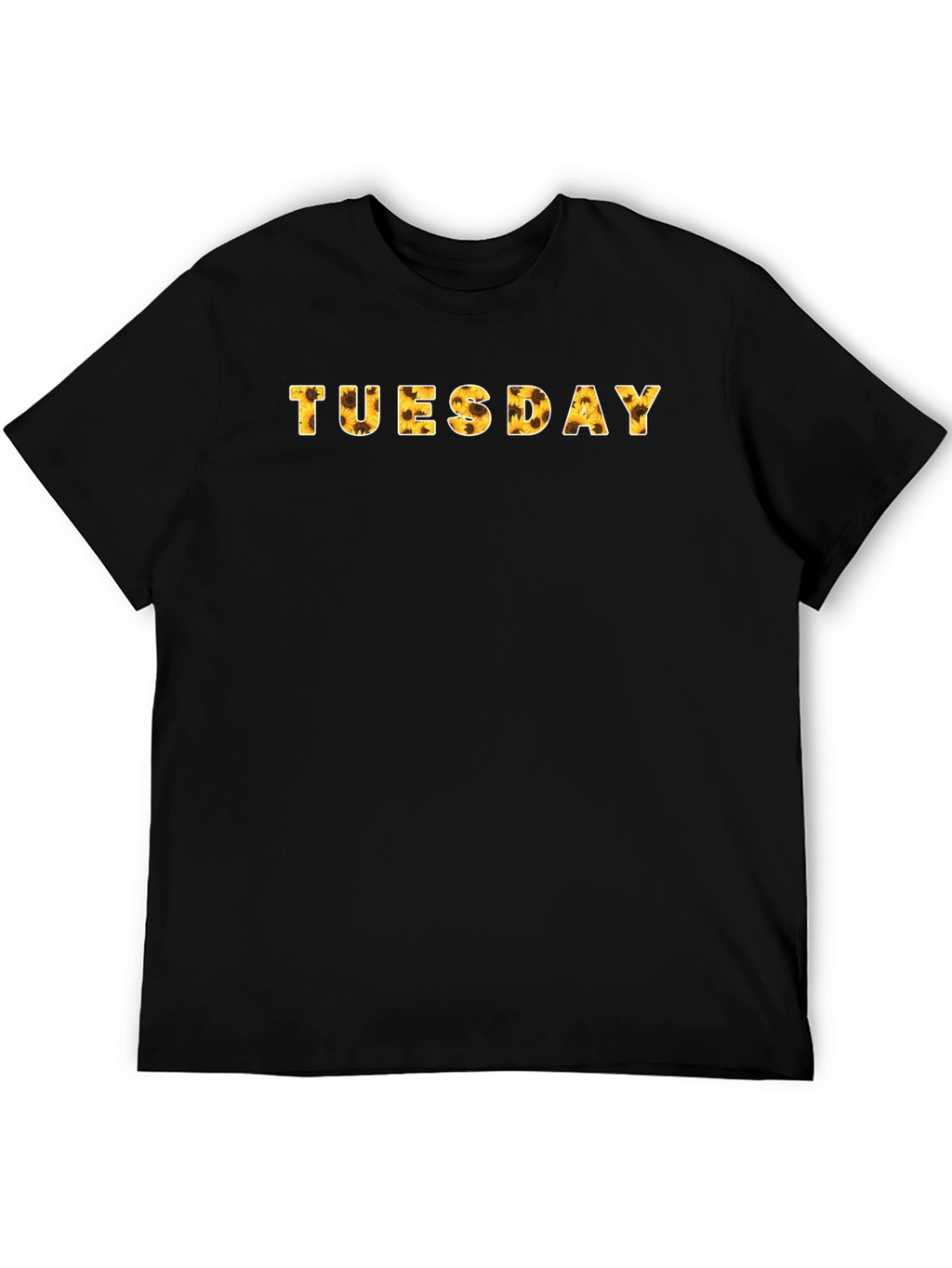 Tuesday Sunflower Print Black T-Shirt