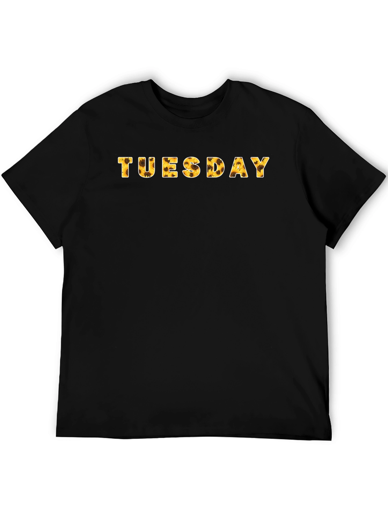 Tuesday Sunflower Print Black T-Shirt