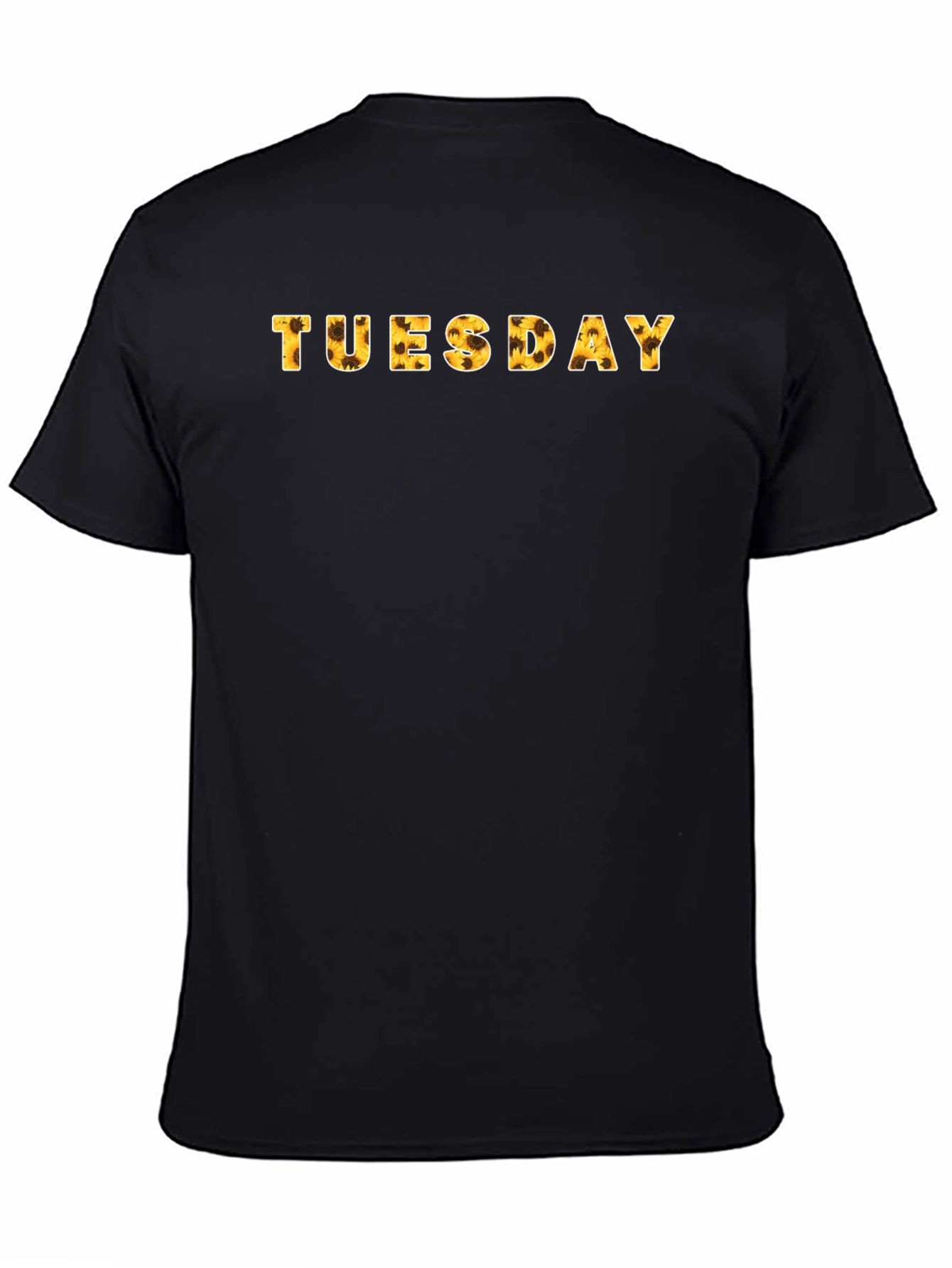 Tuesday Sunflower Print Black T-Shirt