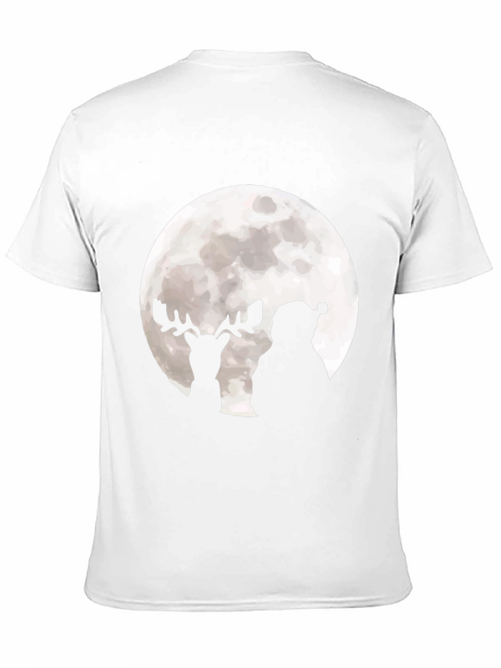 Santa & Reindeer Moon Graphic Black T-Shirt