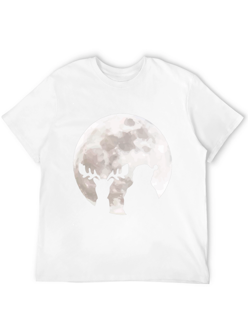 Santa & Reindeer Moon Graphic Black T-Shirt