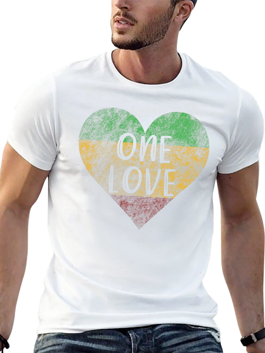 One Love Rasta Heart T-Shirt