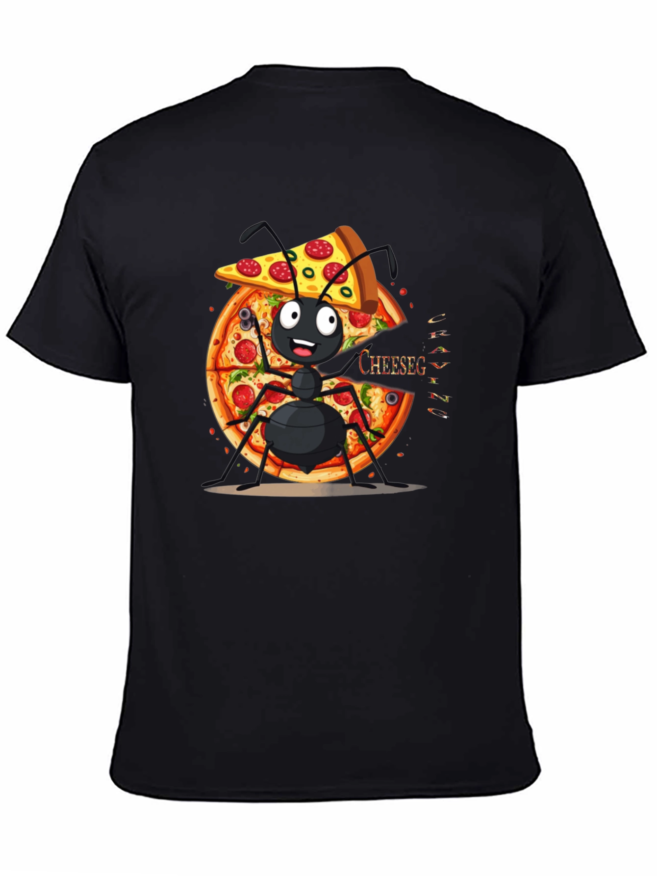 Ant Pizza Graphic Tee - Funny Cartoon T-Shirt