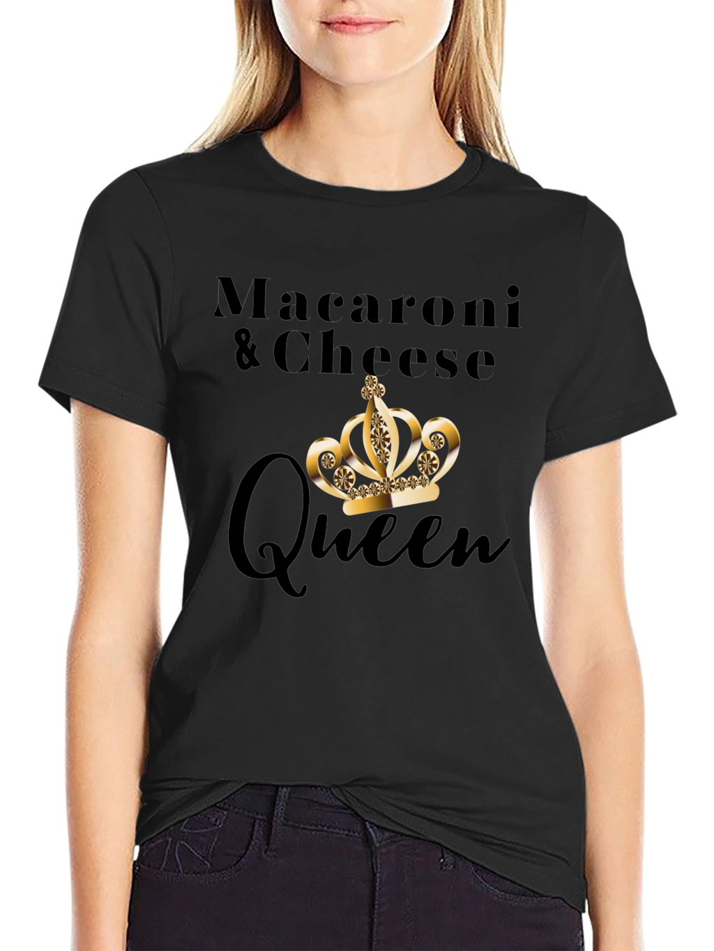 Macaroni & Cheese Queen Black T-Shirt