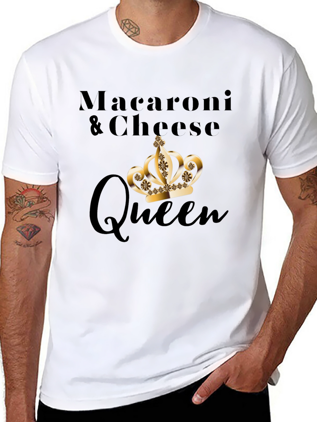 Macaroni & Cheese Queen Black T-Shirt