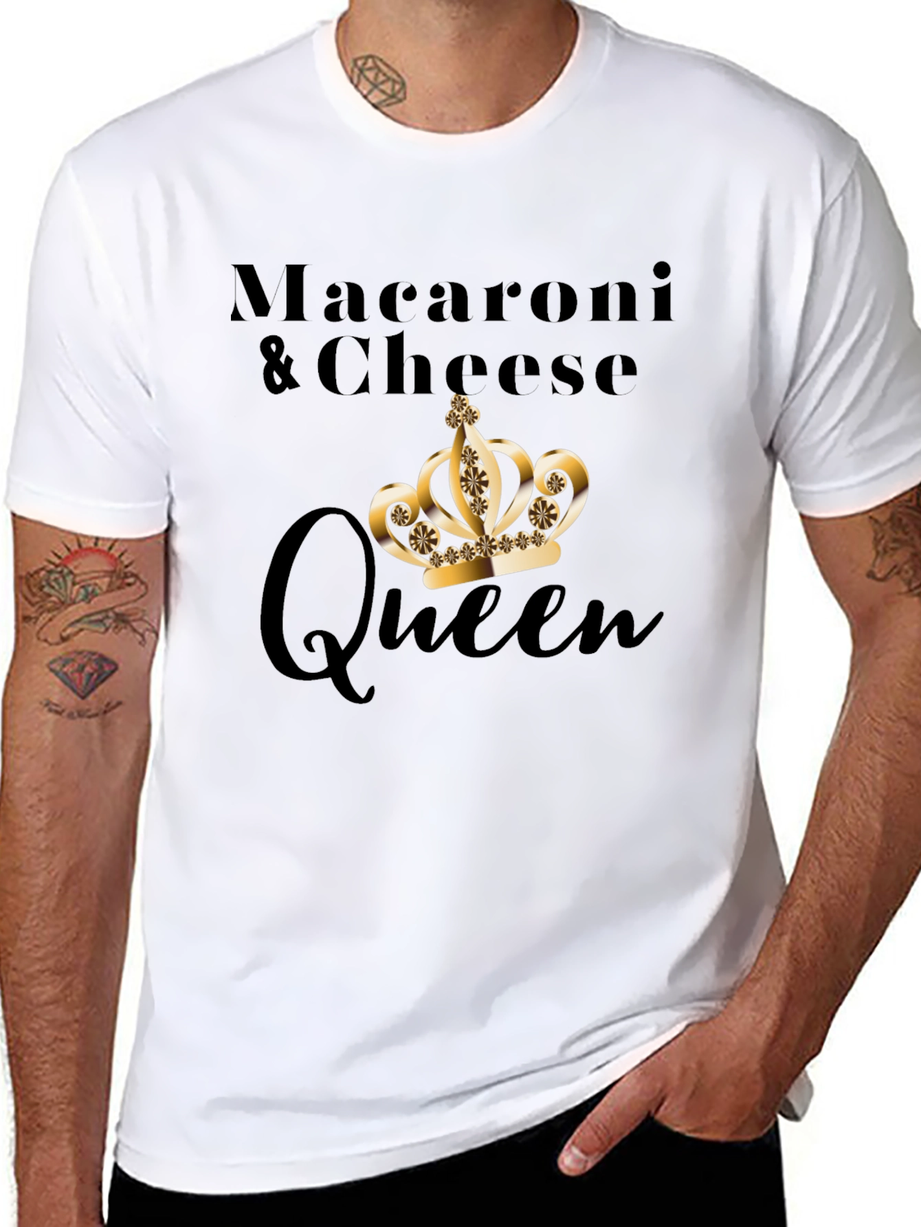 Macaroni & Cheese Queen Black T-Shirt