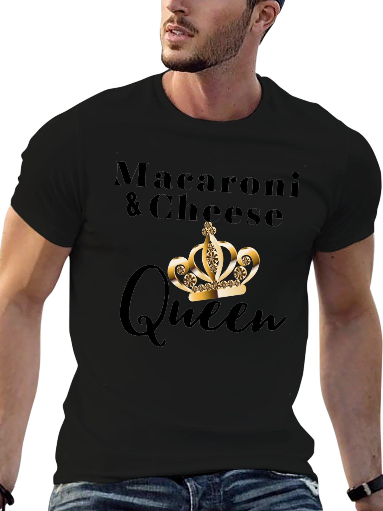 Macaroni & Cheese Queen Black T-Shirt