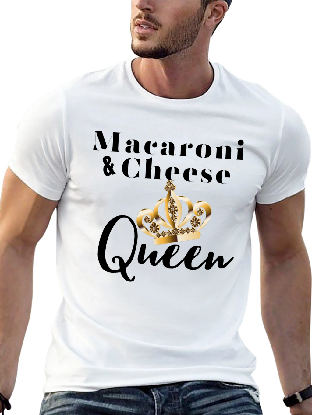 Macaroni & Cheese Queen Black T-Shirt