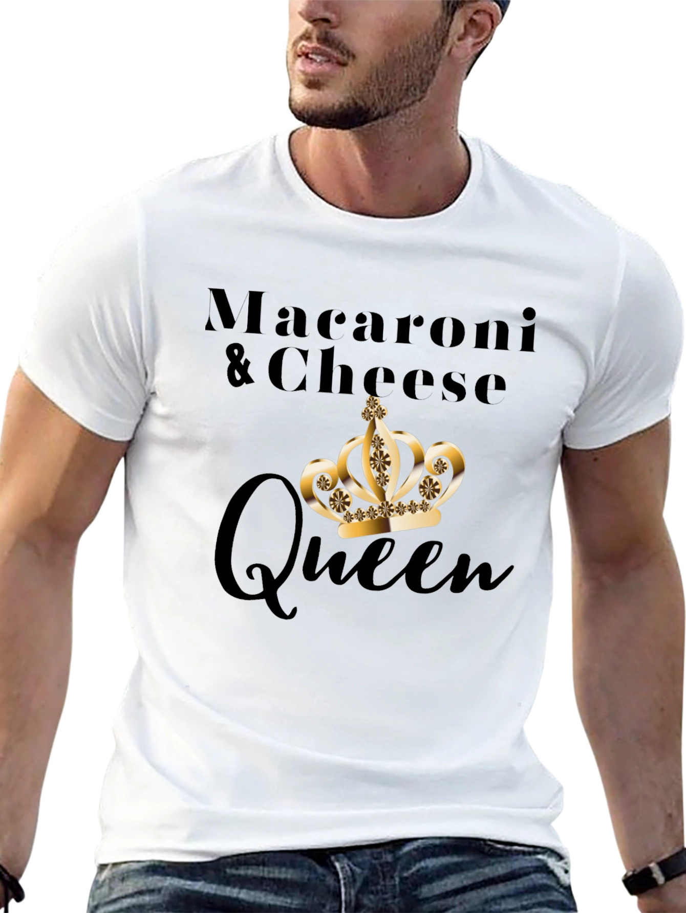 Macaroni & Cheese Queen Black T-Shirt