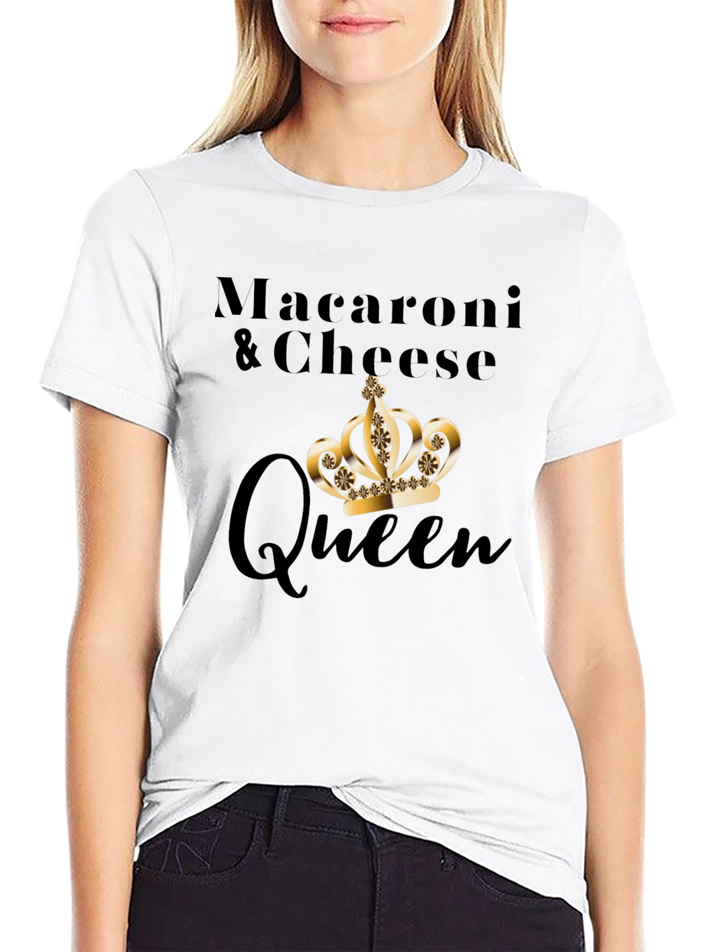 Macaroni & Cheese Queen Black T-Shirt
