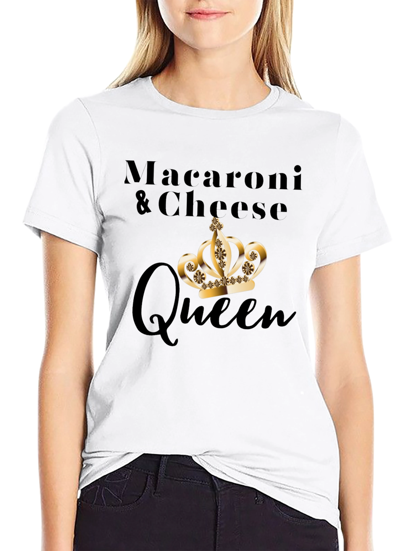 Macaroni & Cheese Queen Black T-Shirt