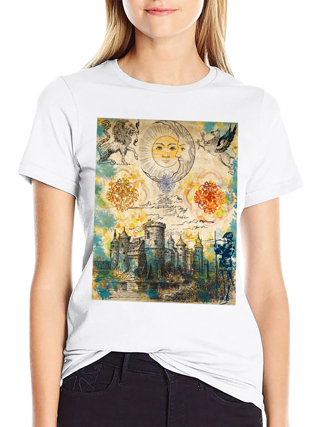 Medieval Castle Graphic Tee - Unique Fantasy Design