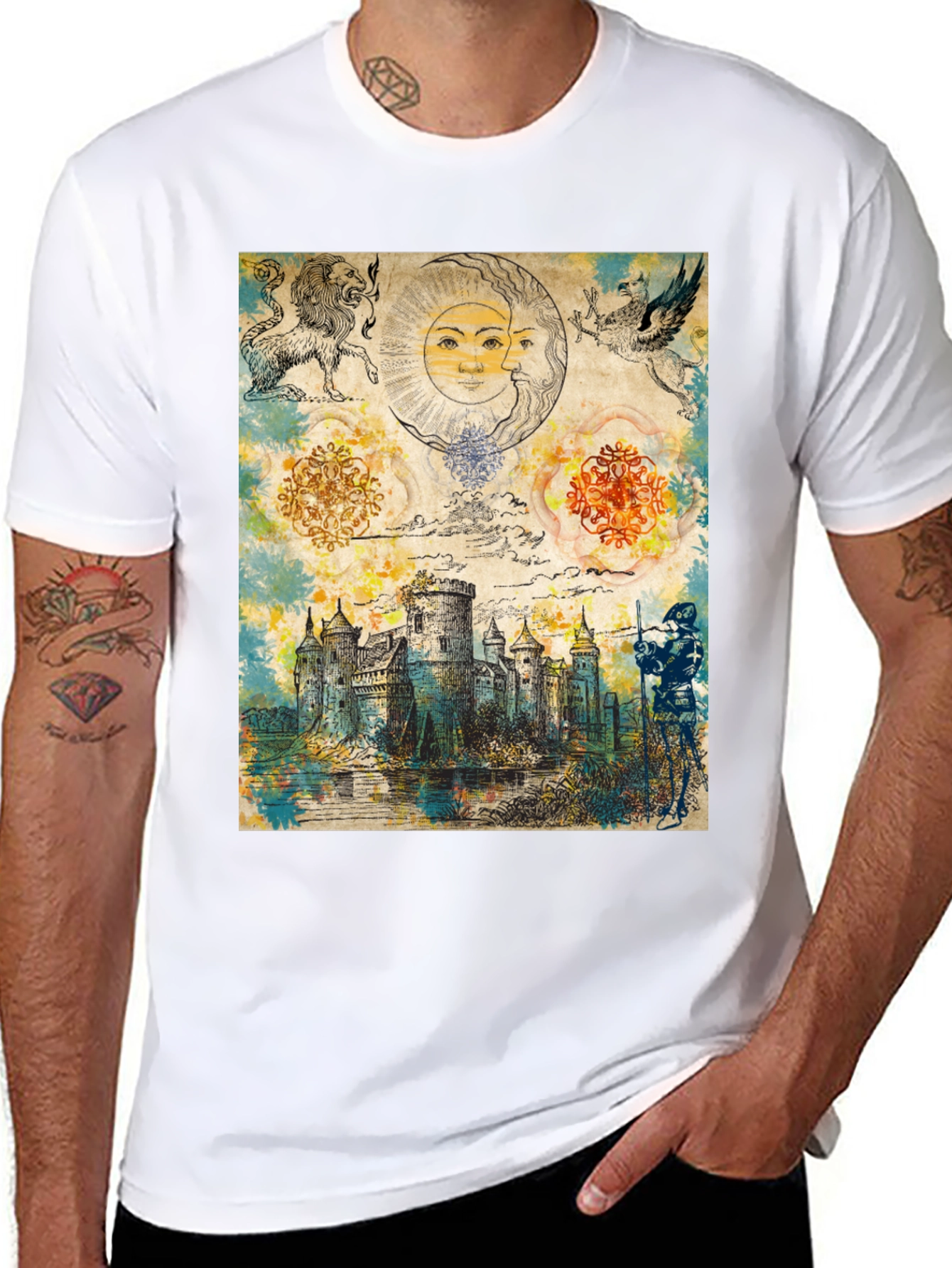 Medieval Castle Graphic Tee - Unique Fantasy Design