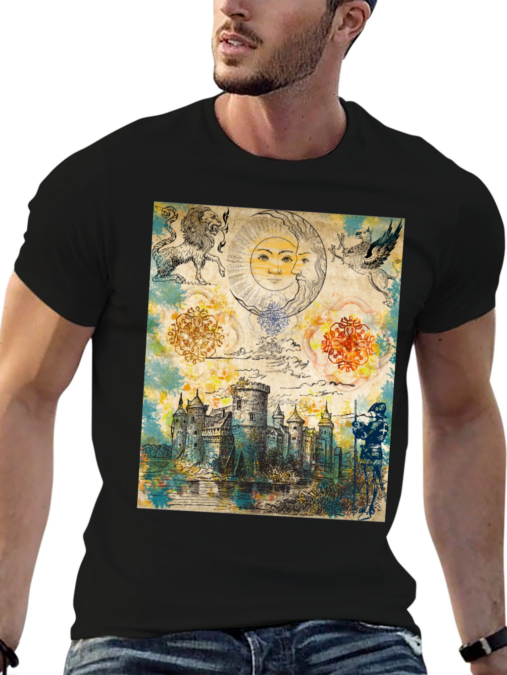 Medieval Castle Graphic Tee - Unique Fantasy Design