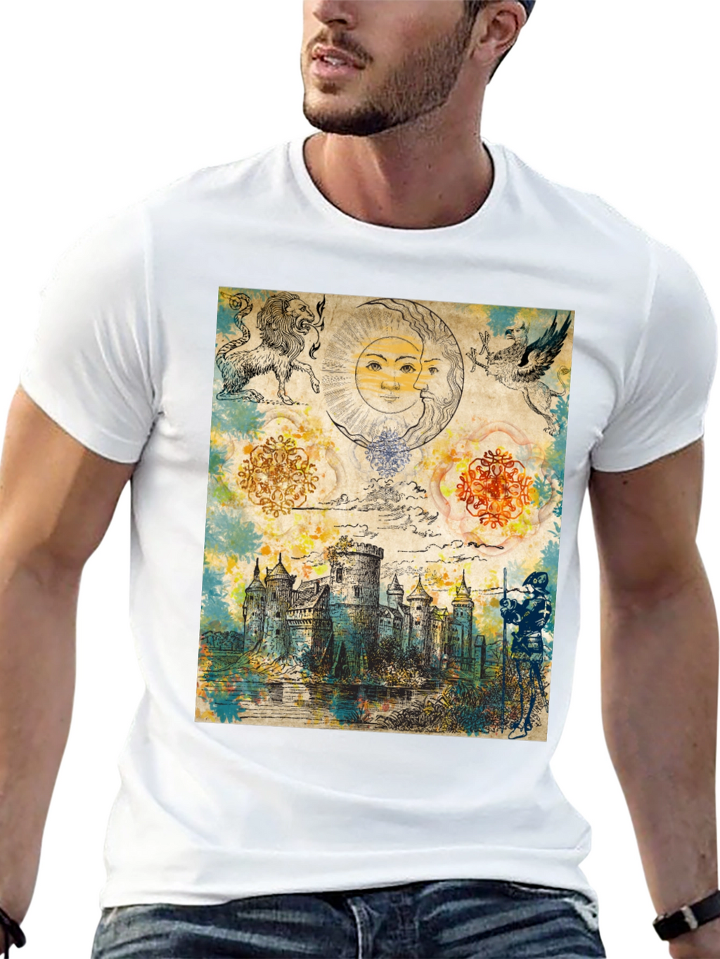 Medieval Castle Graphic Tee - Unique Fantasy Design