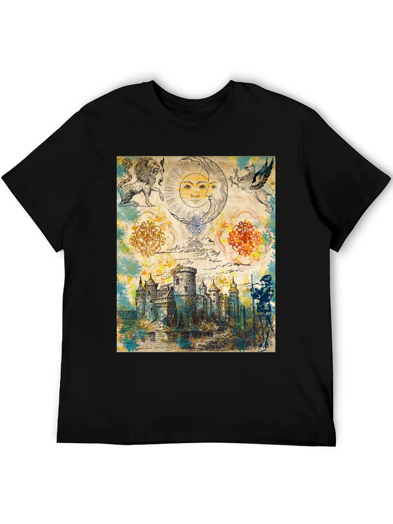 Medieval Castle Graphic Tee - Unique Fantasy Design