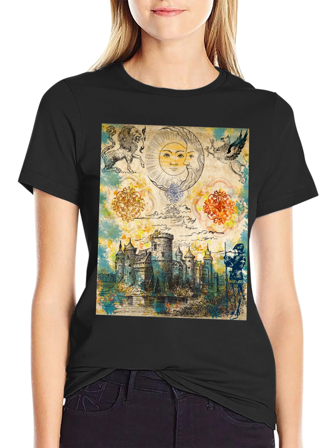 Medieval Castle Graphic Tee - Unique Fantasy Design