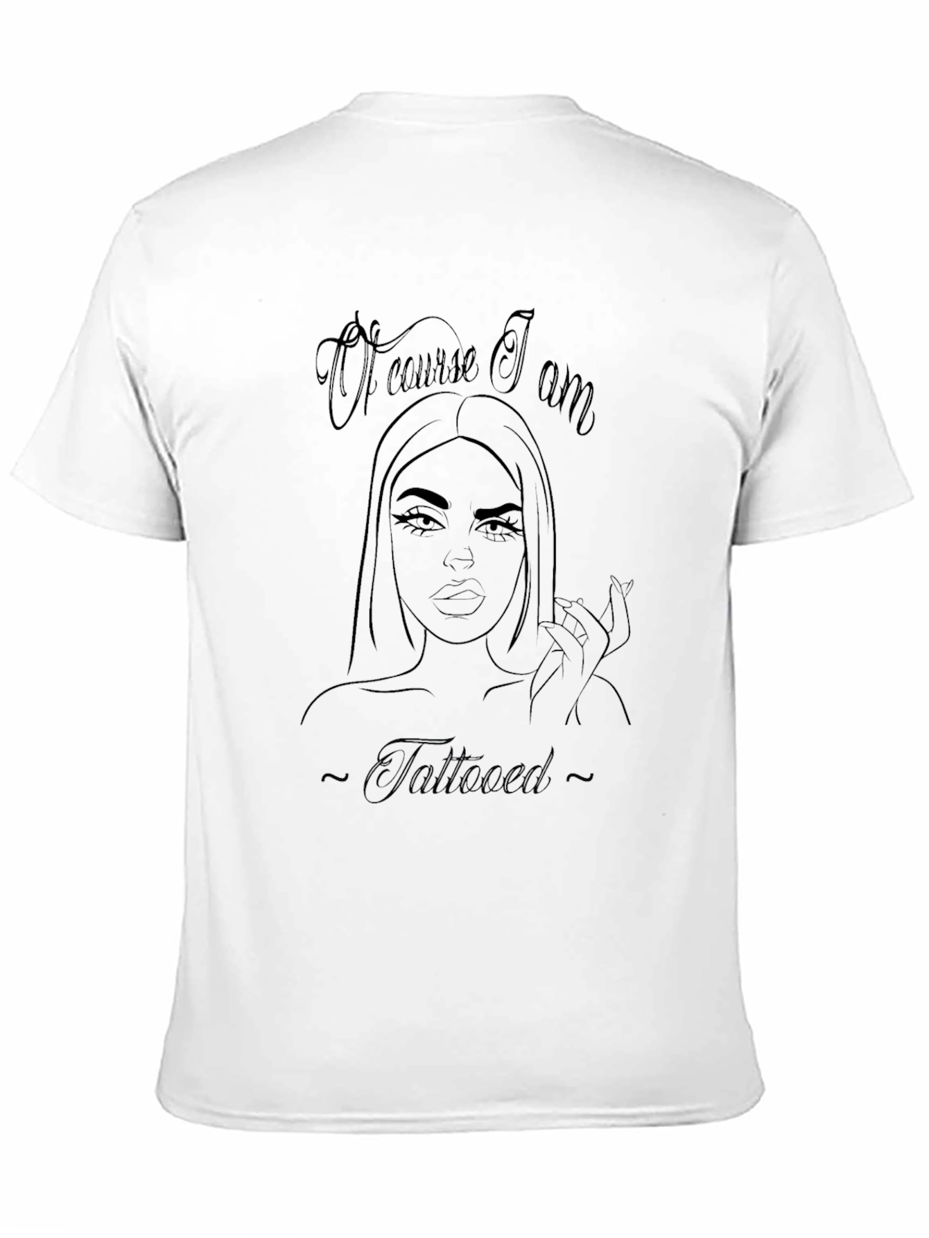 Tattooed Woman Graphic Tee - Casual Black T-Shirt