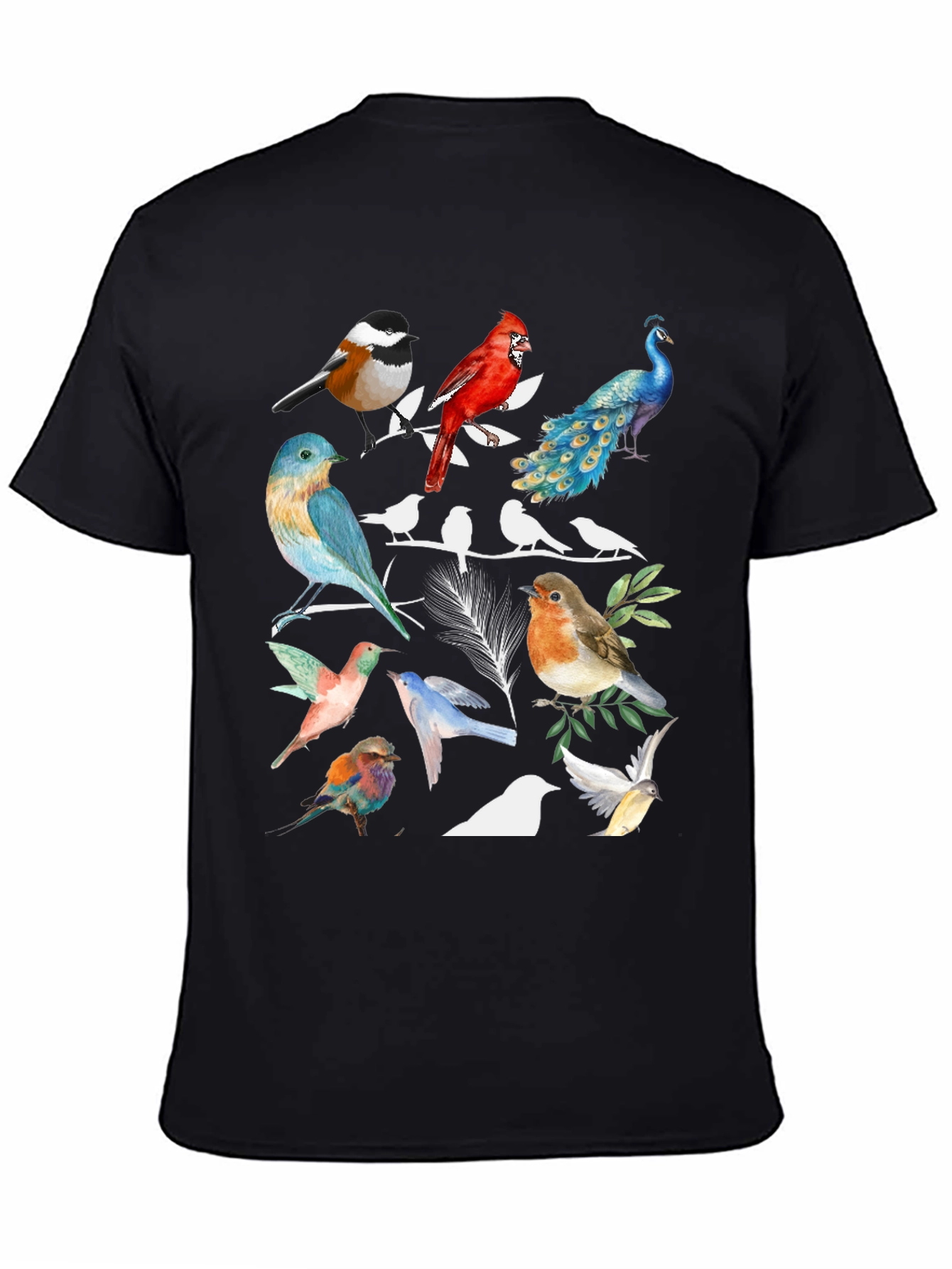 Birds Graphic Tee - Watercolor Print