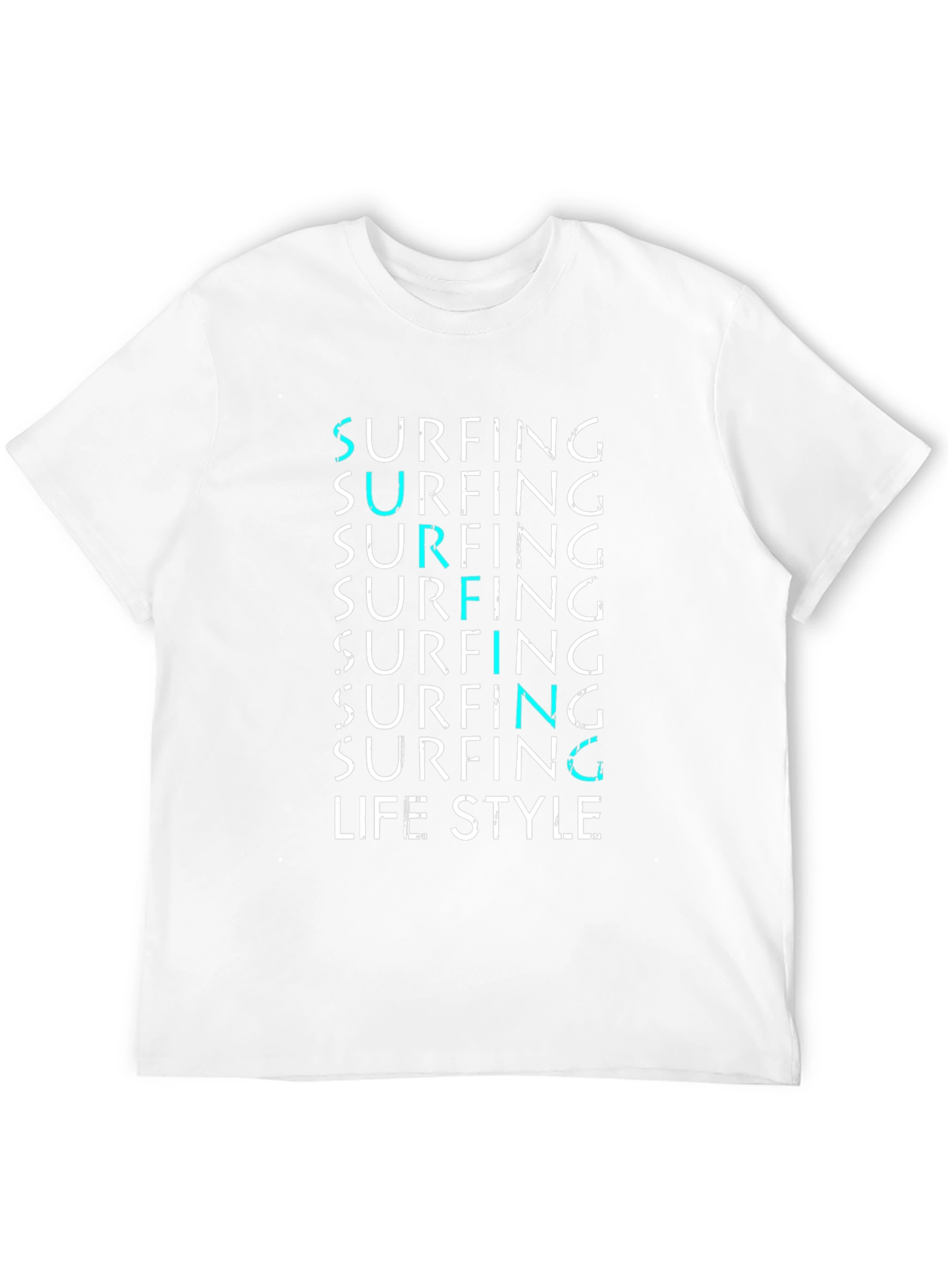Surfing Lifestyle Graphic Tee - Black Cotton Blend