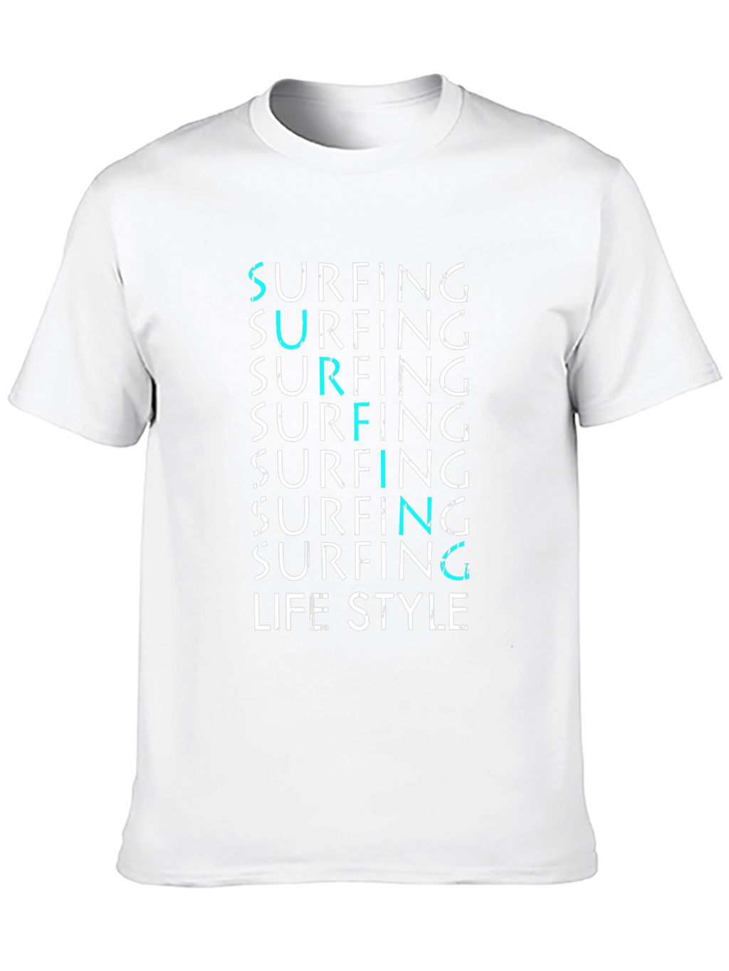 Surfing Lifestyle Graphic Tee - Black Cotton Blend