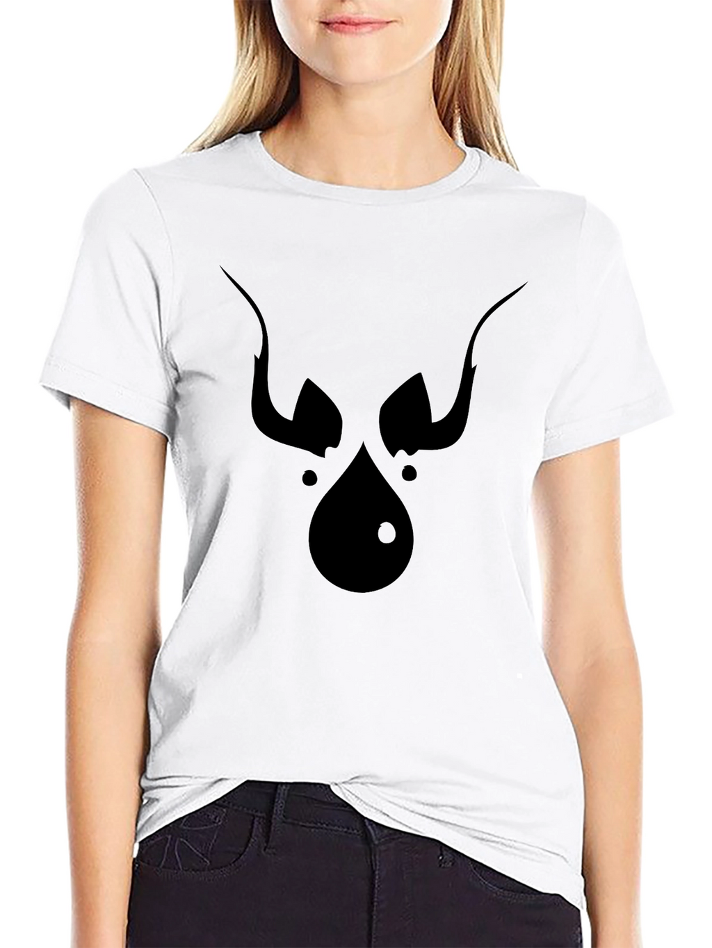 Abstract Devil Face Graphic Tee