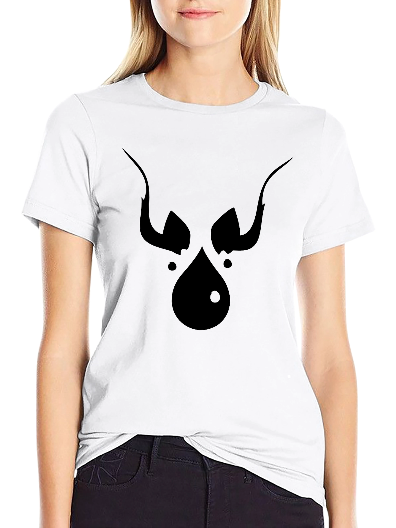 Abstract Devil Face Graphic Tee