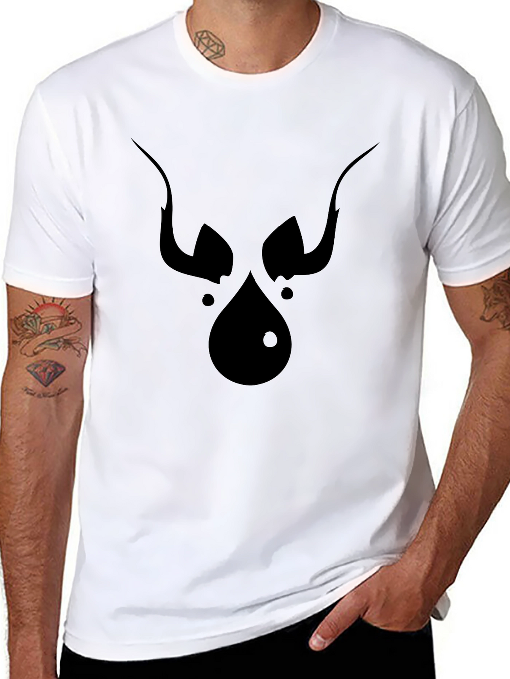 Abstract Devil Face Graphic Tee