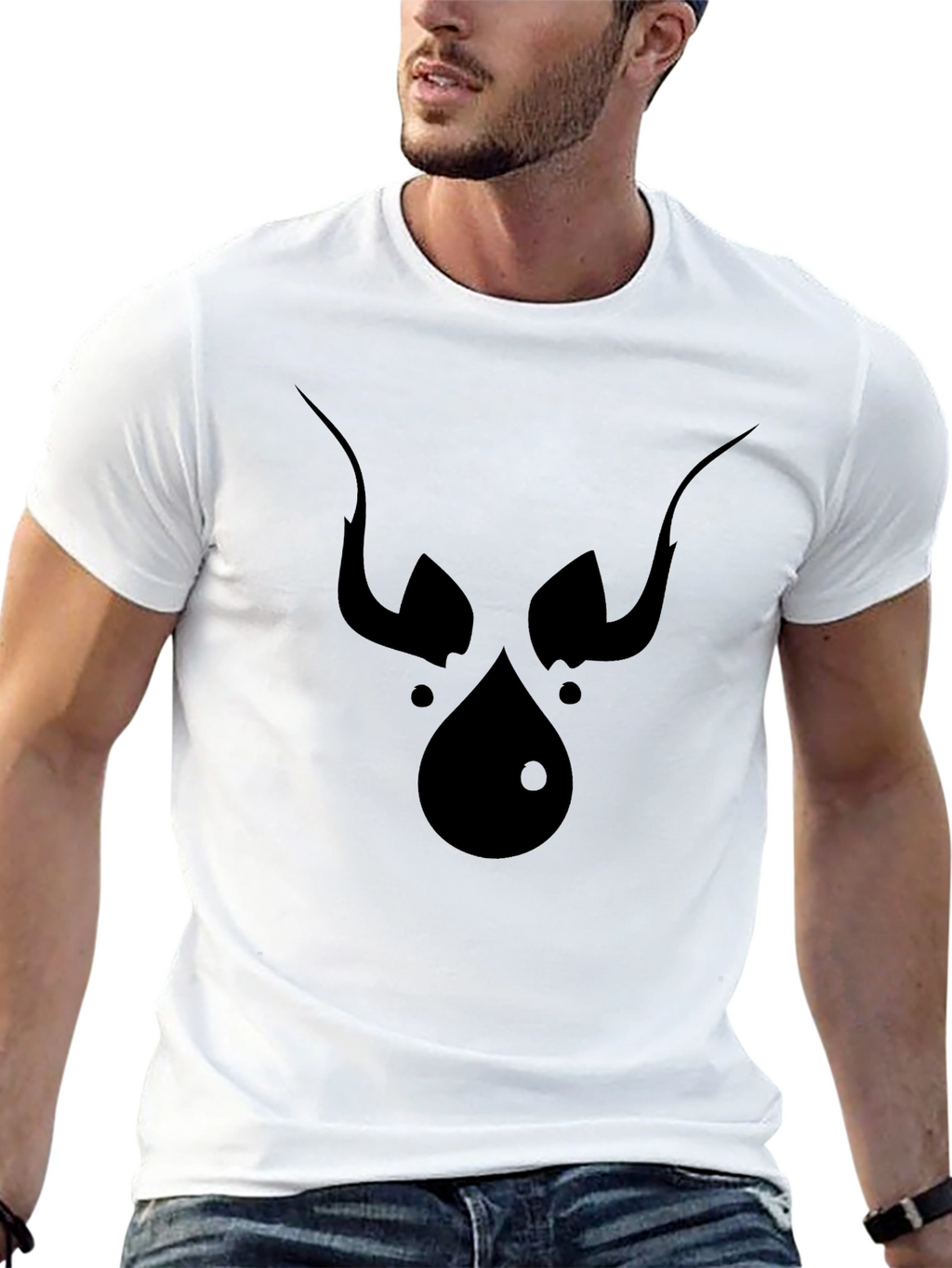 Abstract Devil Face Graphic Tee