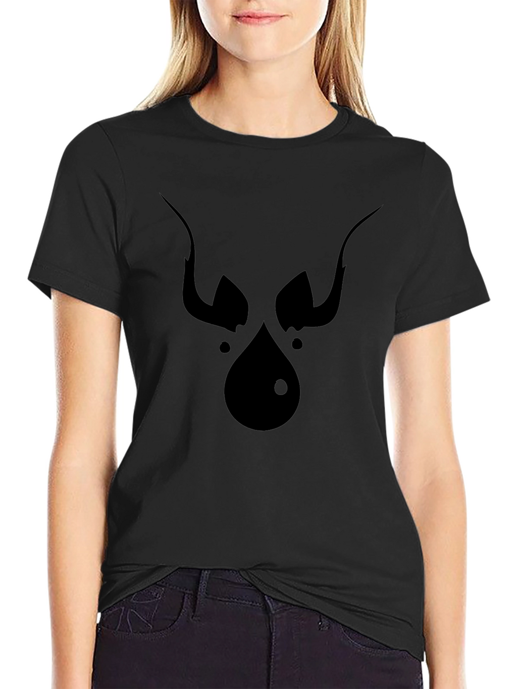 Abstract Devil Face Graphic Tee