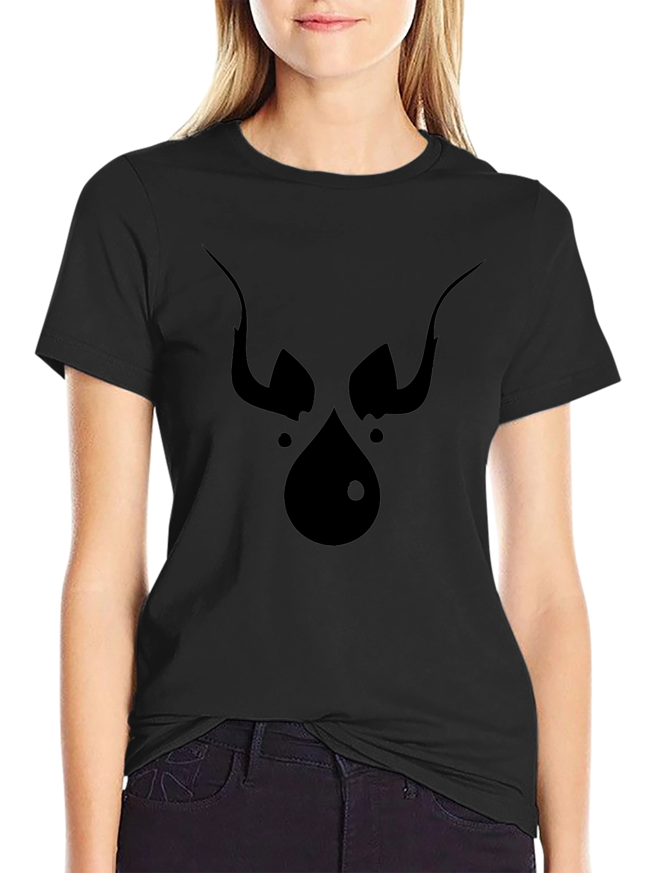 Abstract Devil Face Graphic Tee