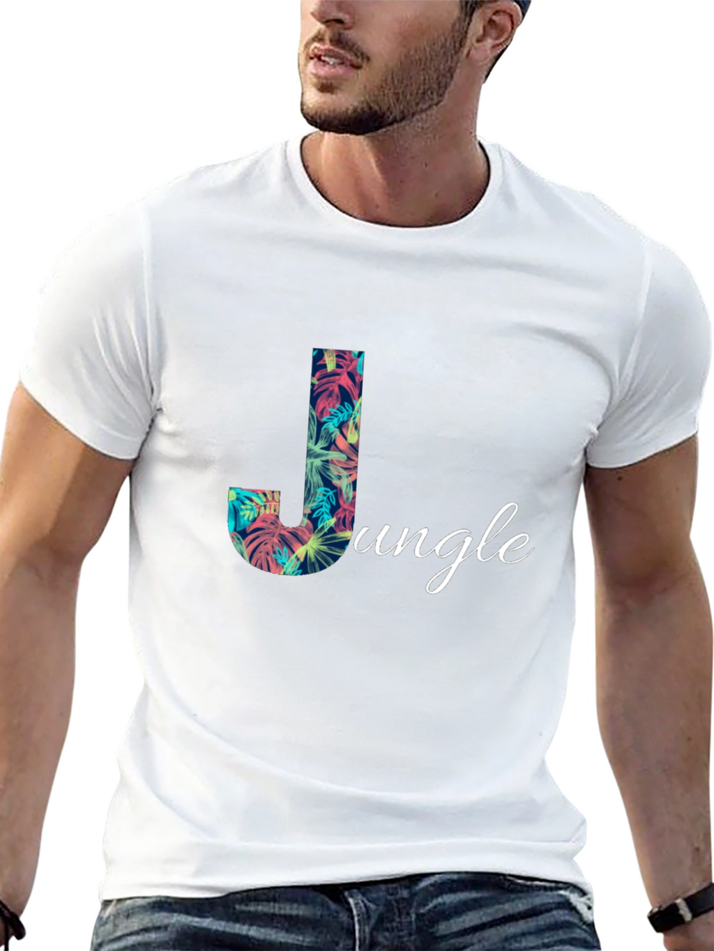 Jungle Print Black T-Shirt