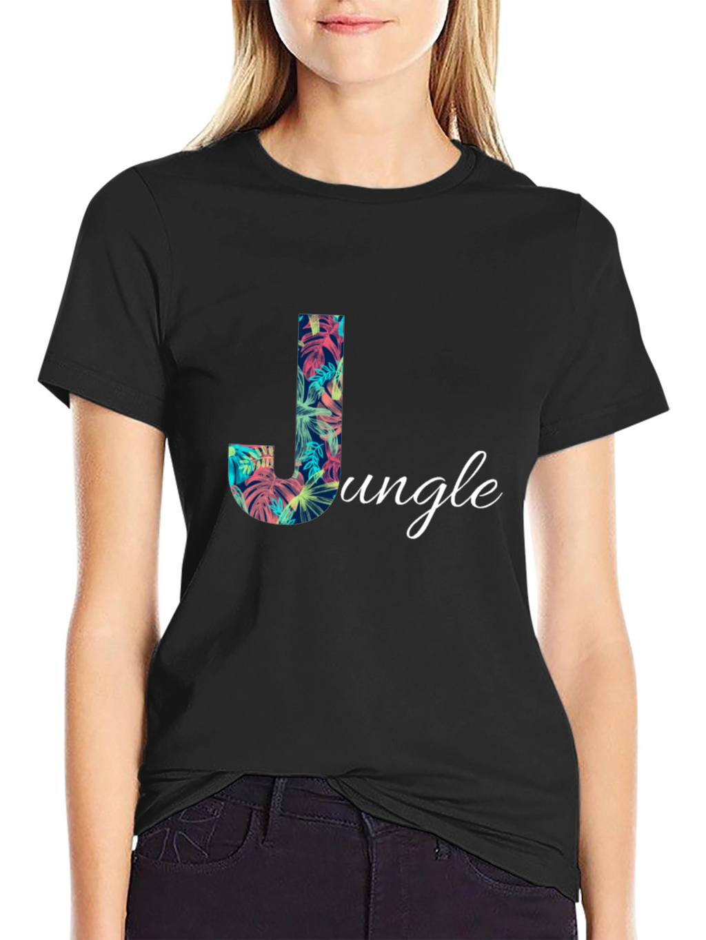 Jungle Print Black T-Shirt