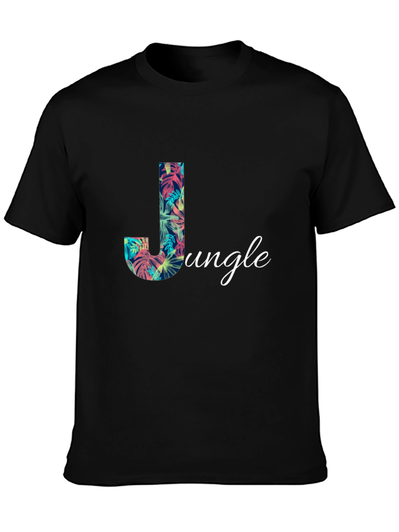 Jungle Print Black T-Shirt