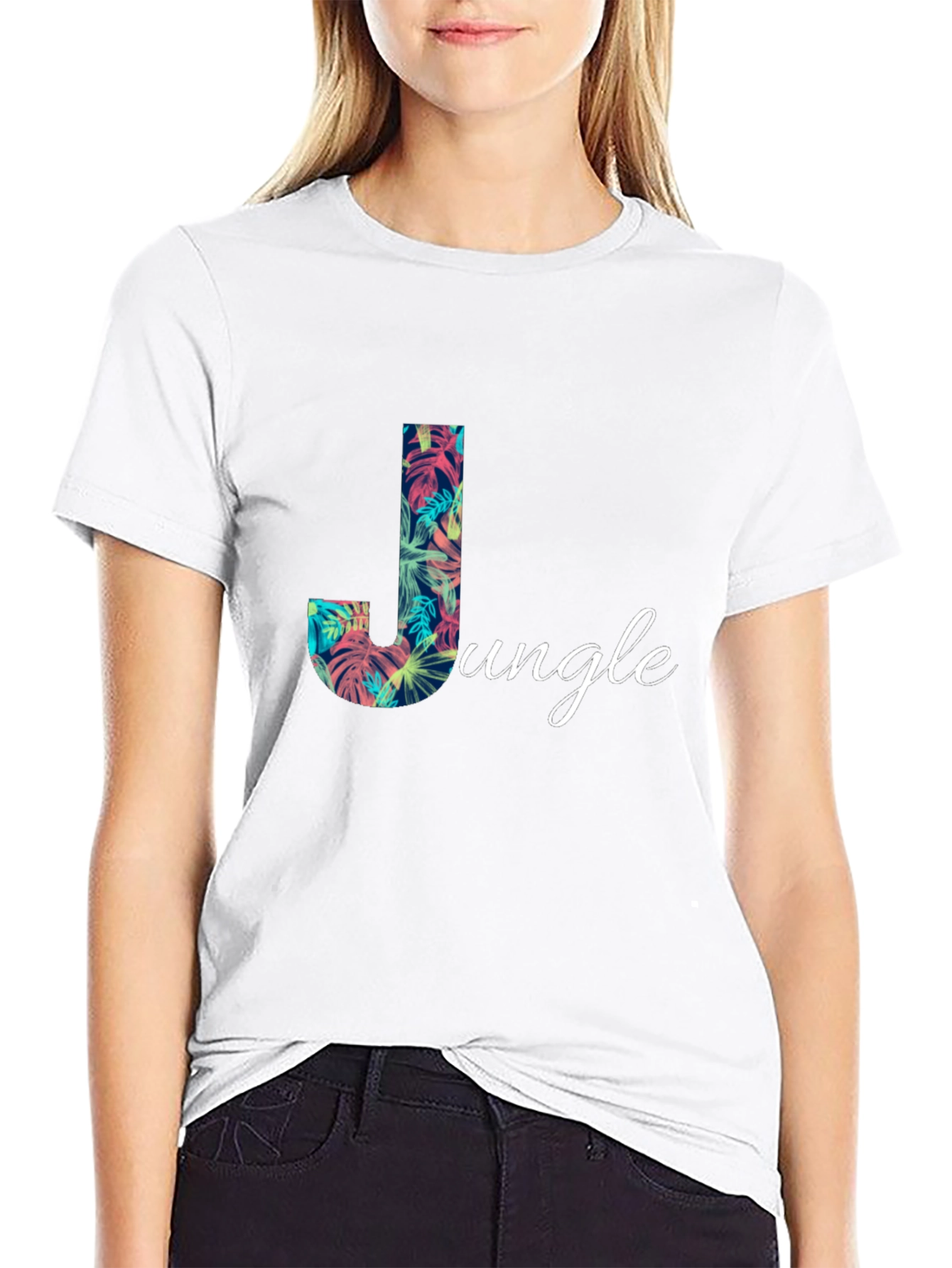 Jungle Print Black T-Shirt