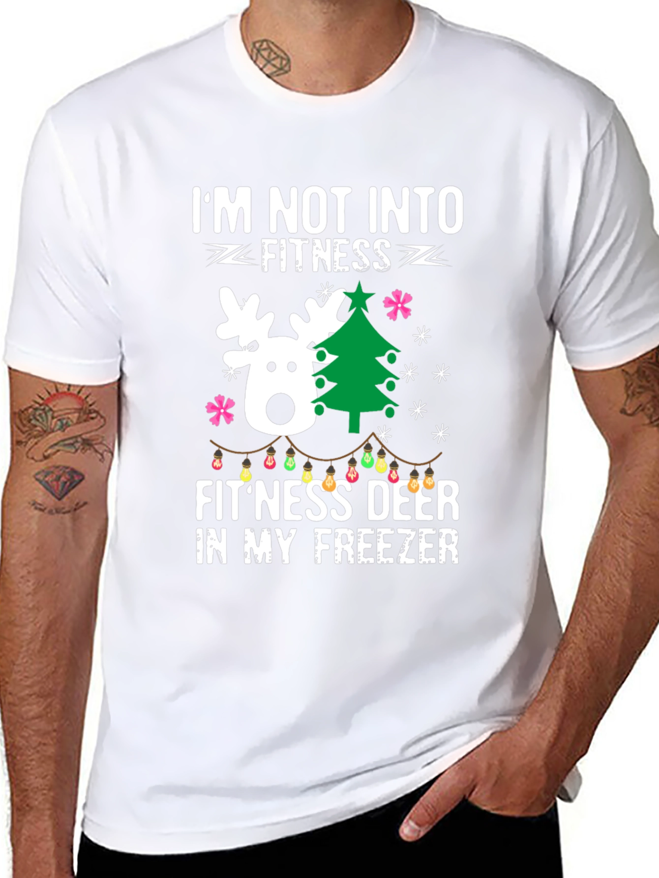 Funny Fitness Deer Christmas T-Shirt