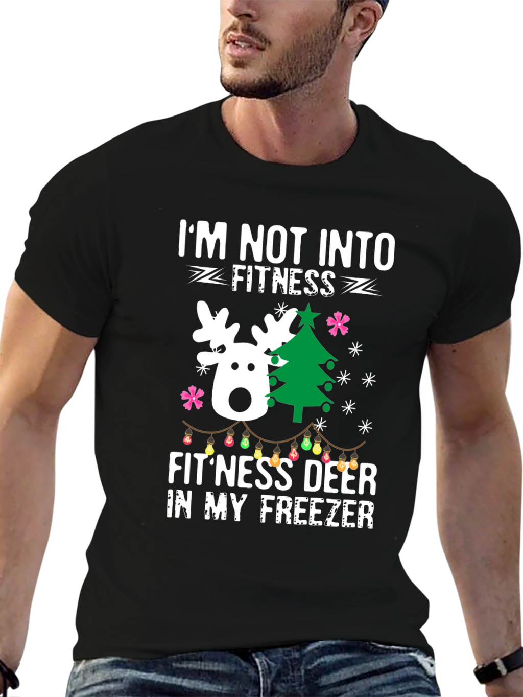 Funny Fitness Deer Christmas T-Shirt