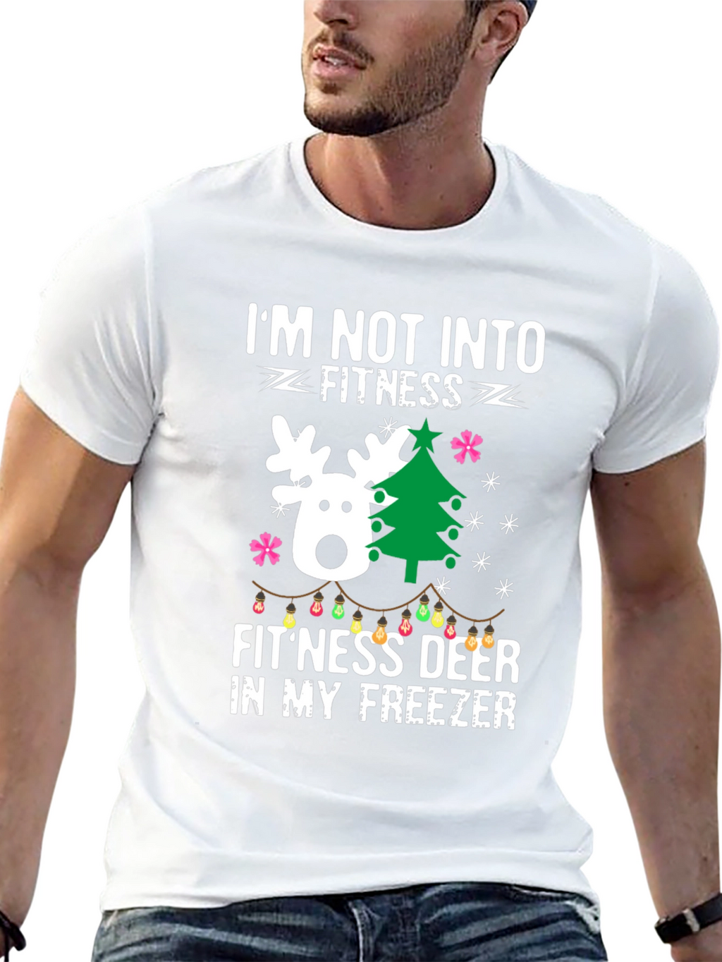 Funny Fitness Deer Christmas T-Shirt