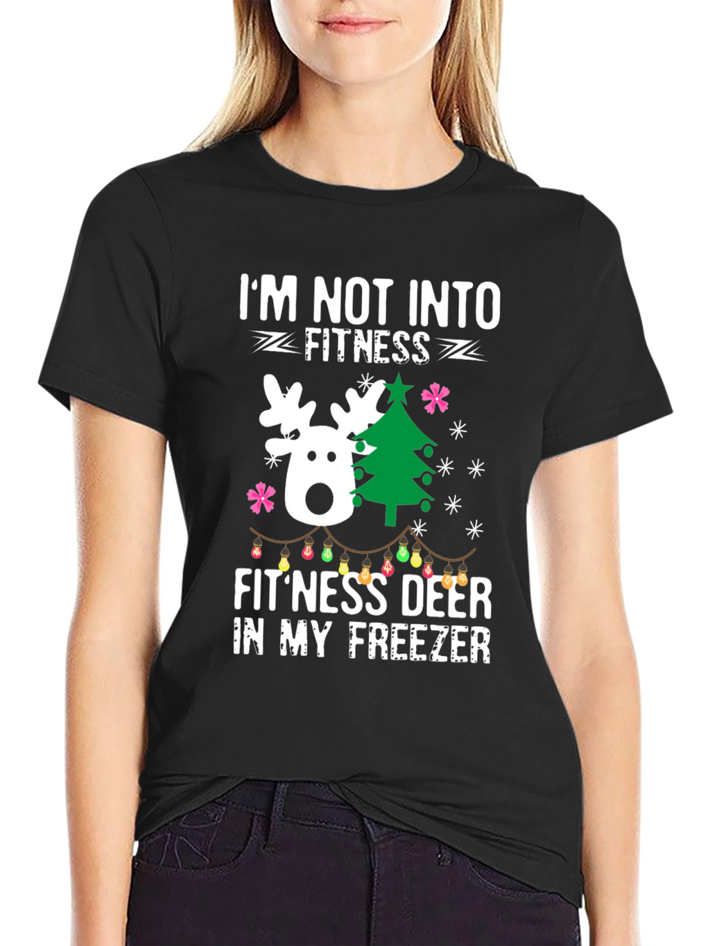 Funny Fitness Deer Christmas T-Shirt