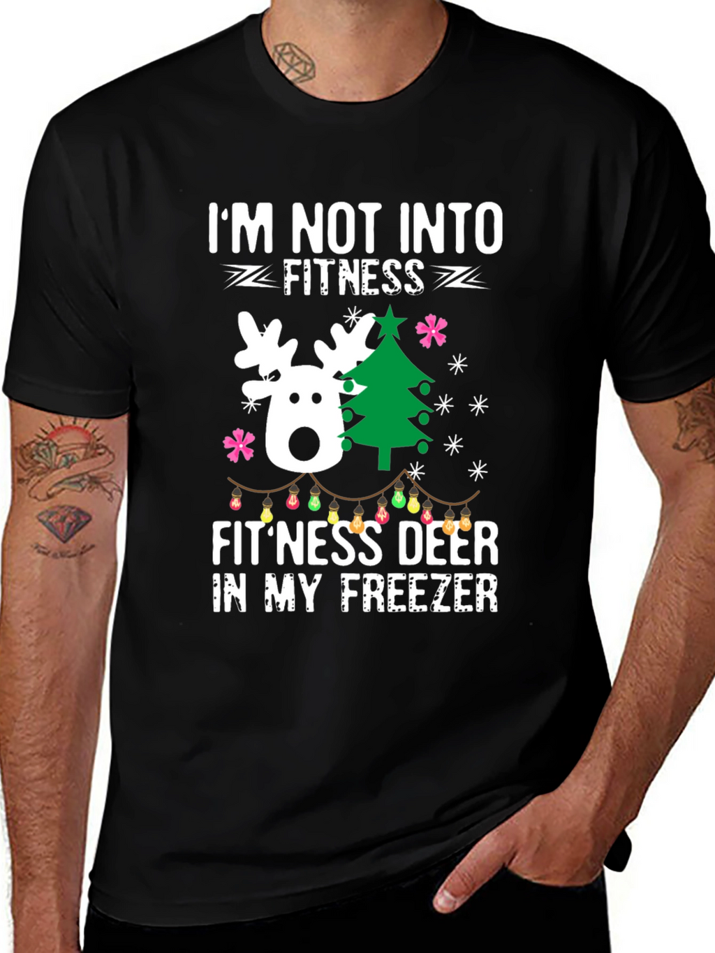 Funny Fitness Deer Christmas T-Shirt