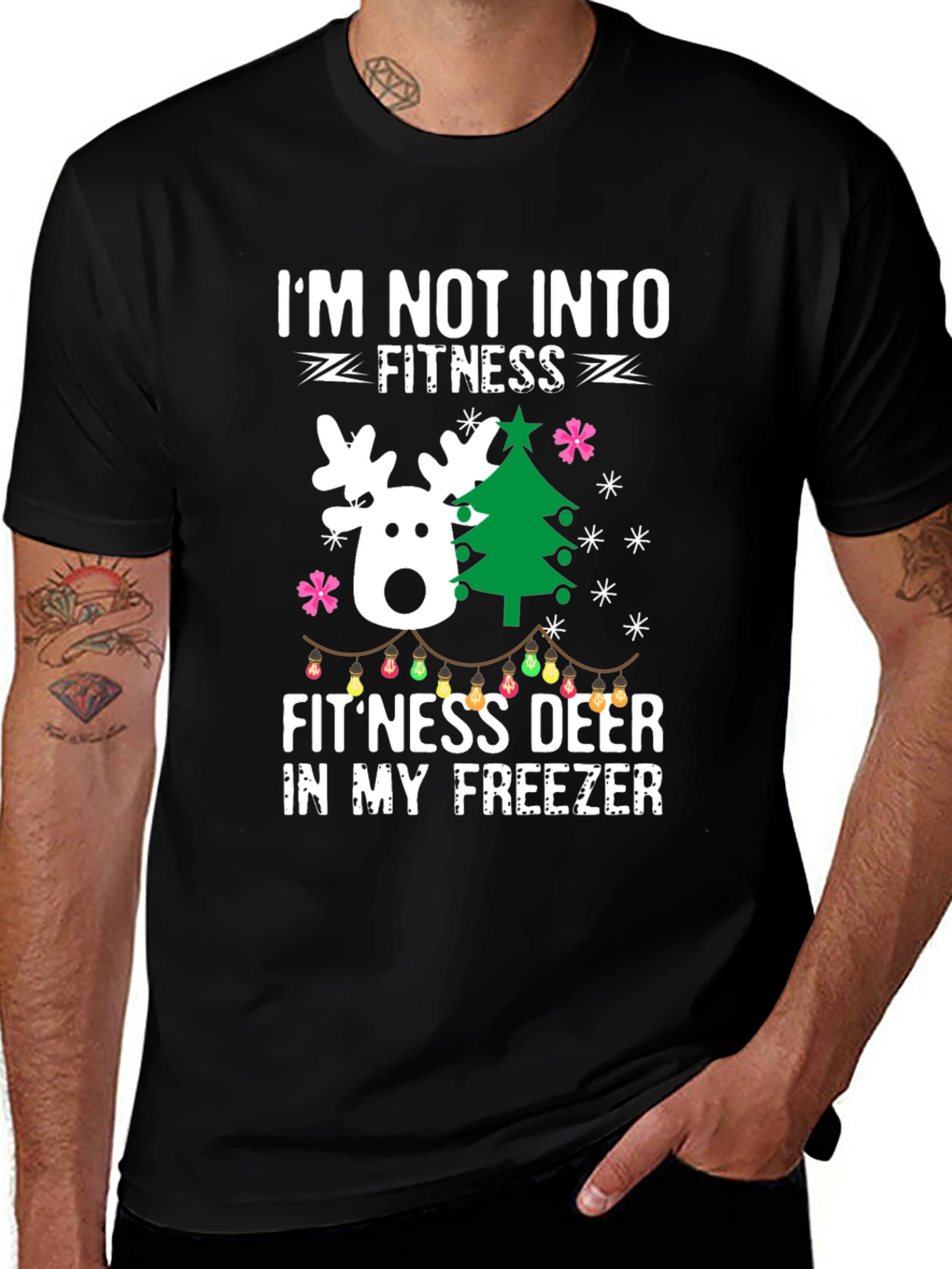 Funny Fitness Deer Christmas T-Shirt