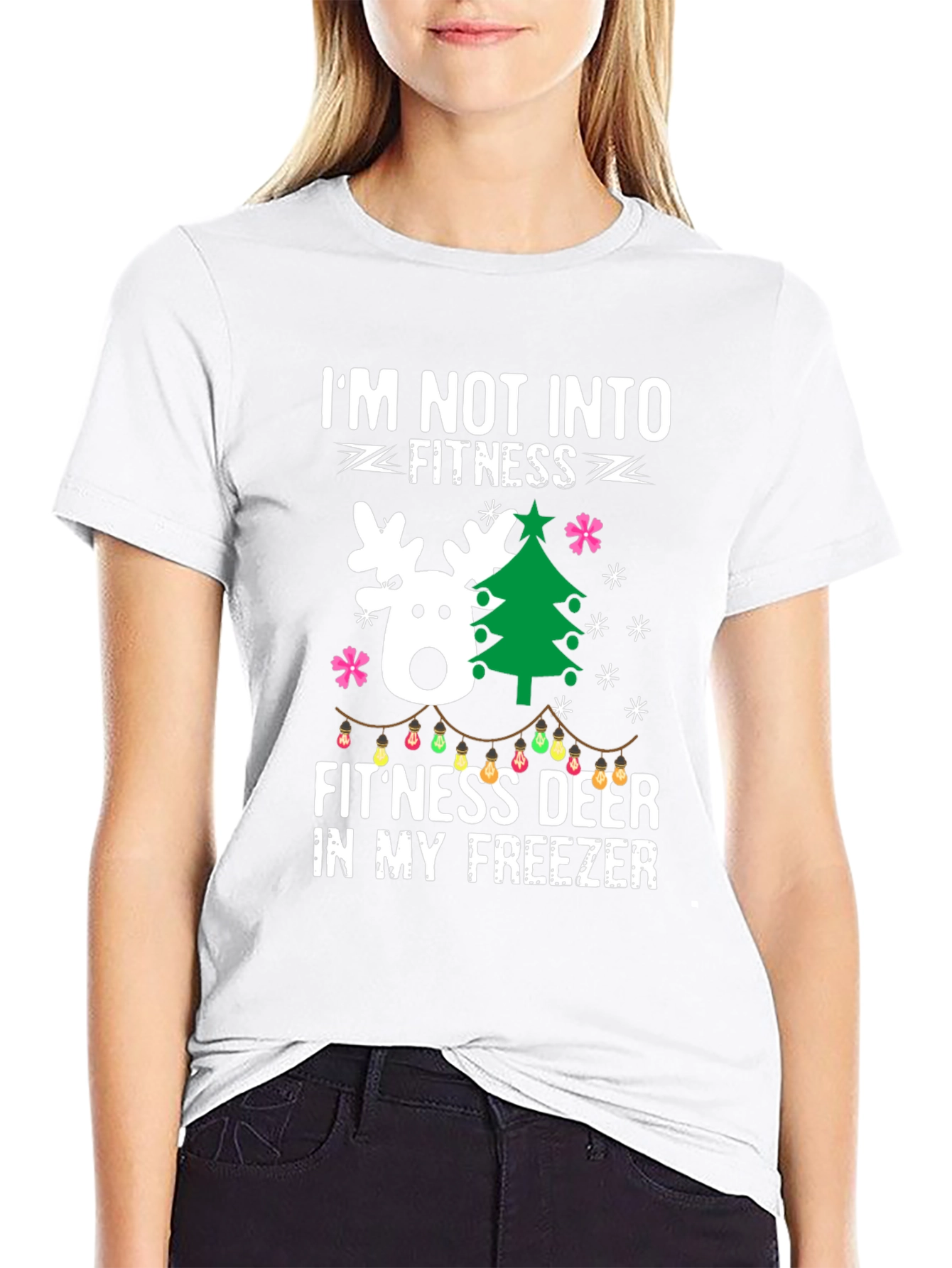 Funny Fitness Deer Christmas T-Shirt