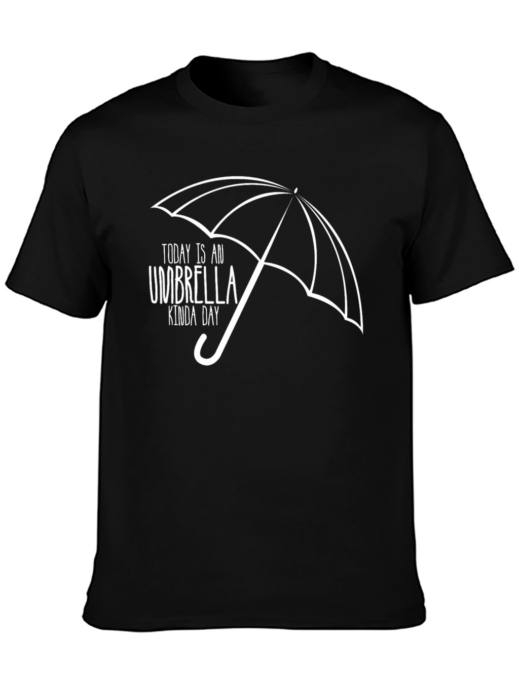 Umbrella Kinda Day Graphic Tee - Black Cotton T-Shirt