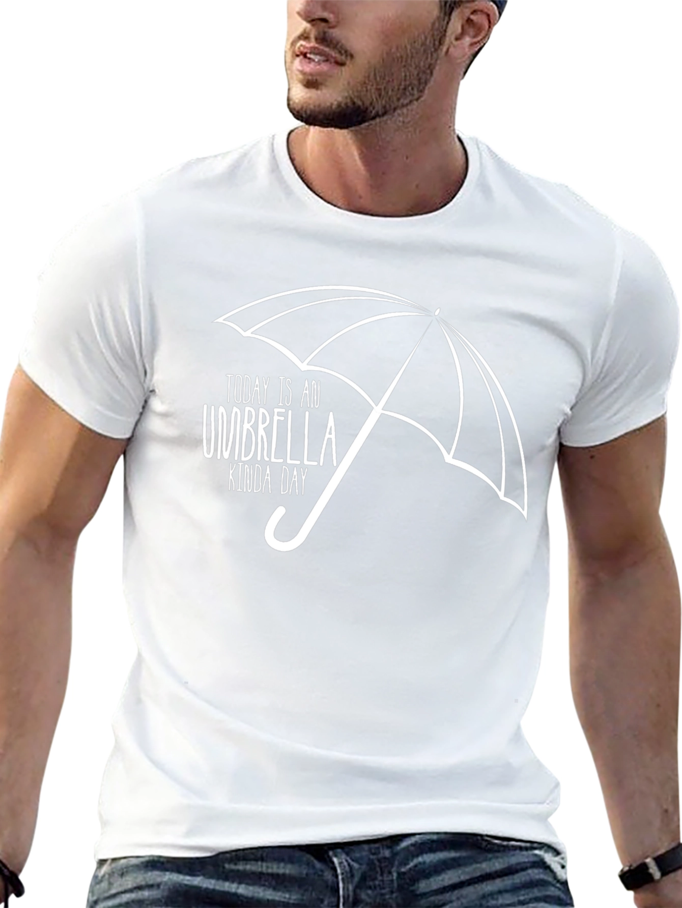 Umbrella Kinda Day Graphic Tee - Black Cotton T-Shirt