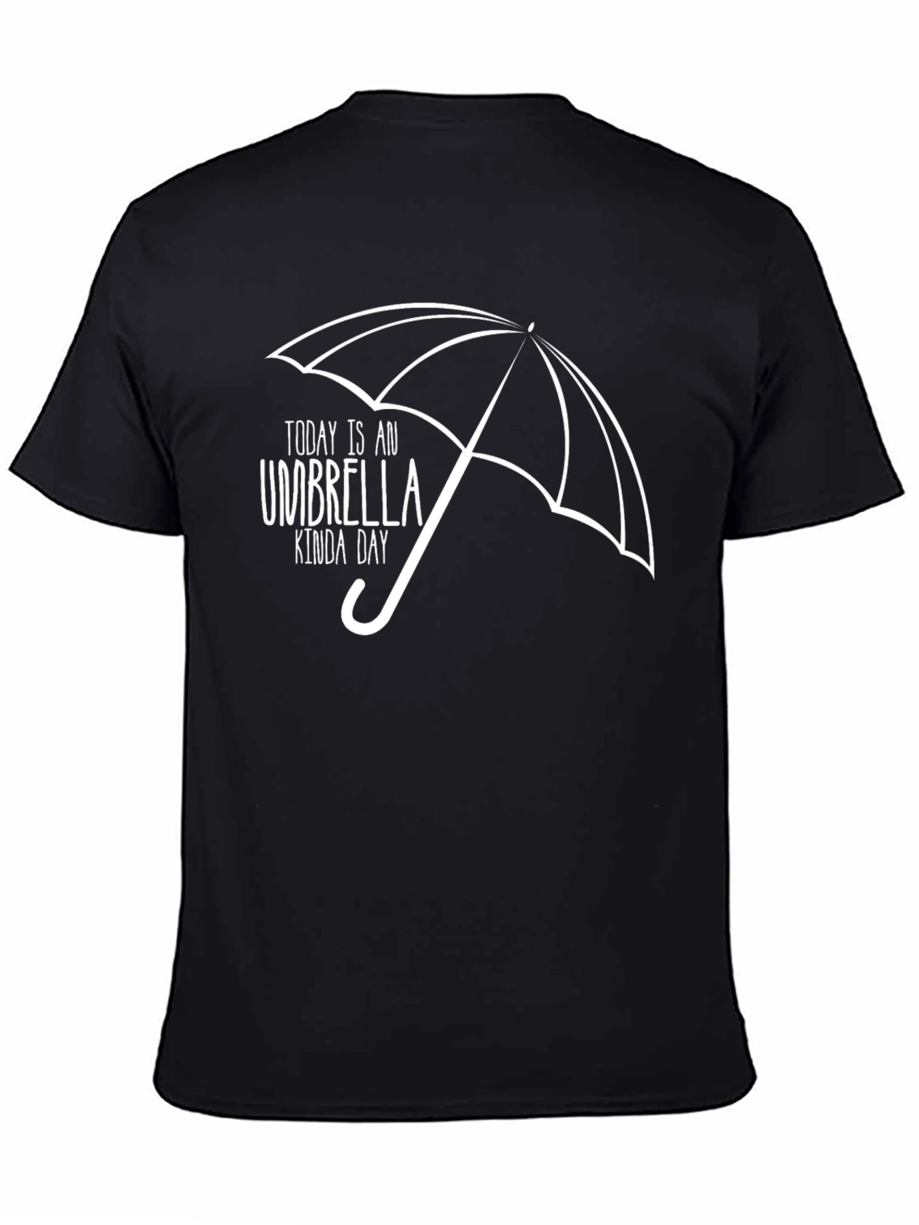 Umbrella Kinda Day Graphic Tee - Black Cotton T-Shirt