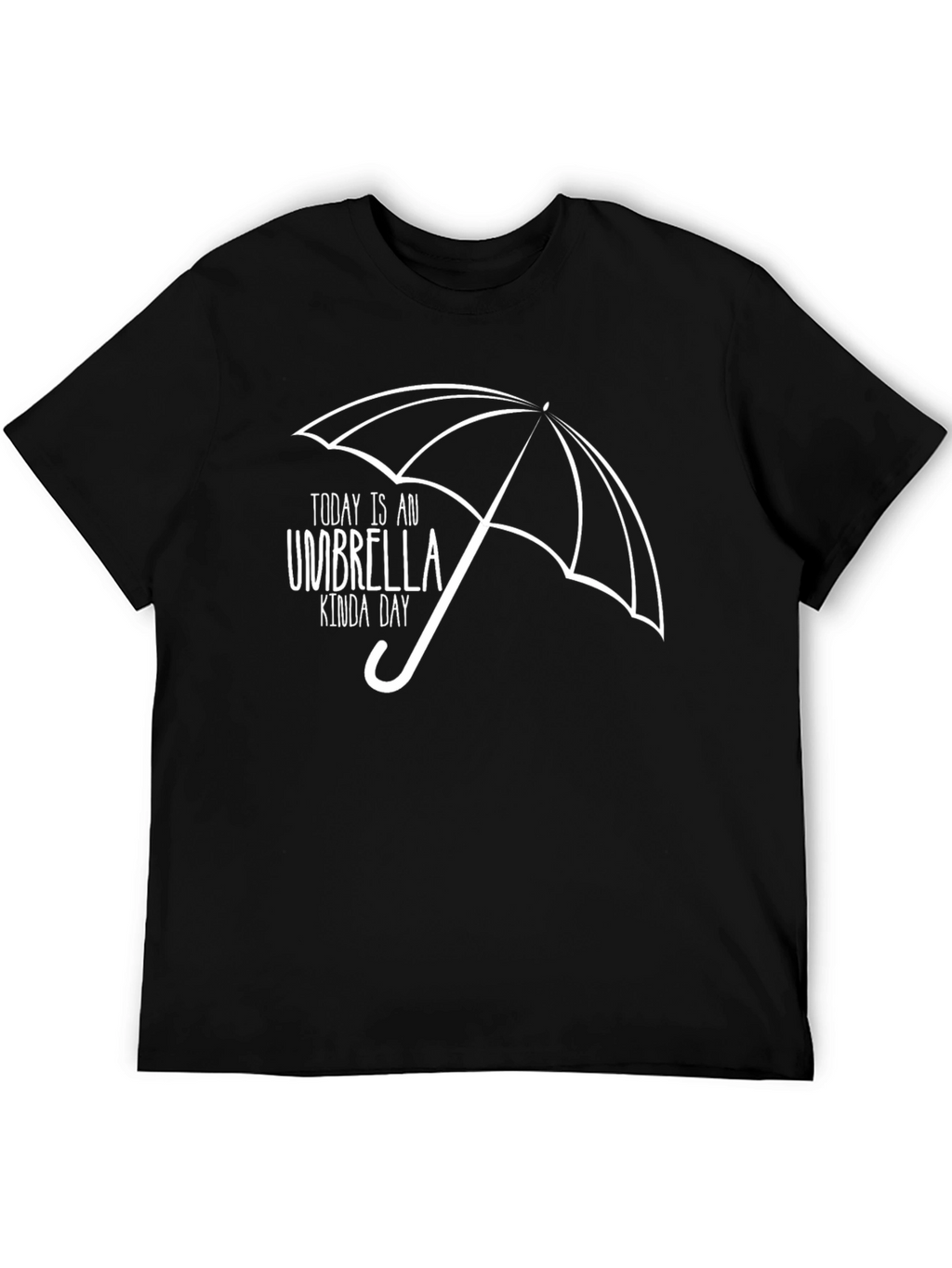 Umbrella Kinda Day Graphic Tee - Black Cotton T-Shirt