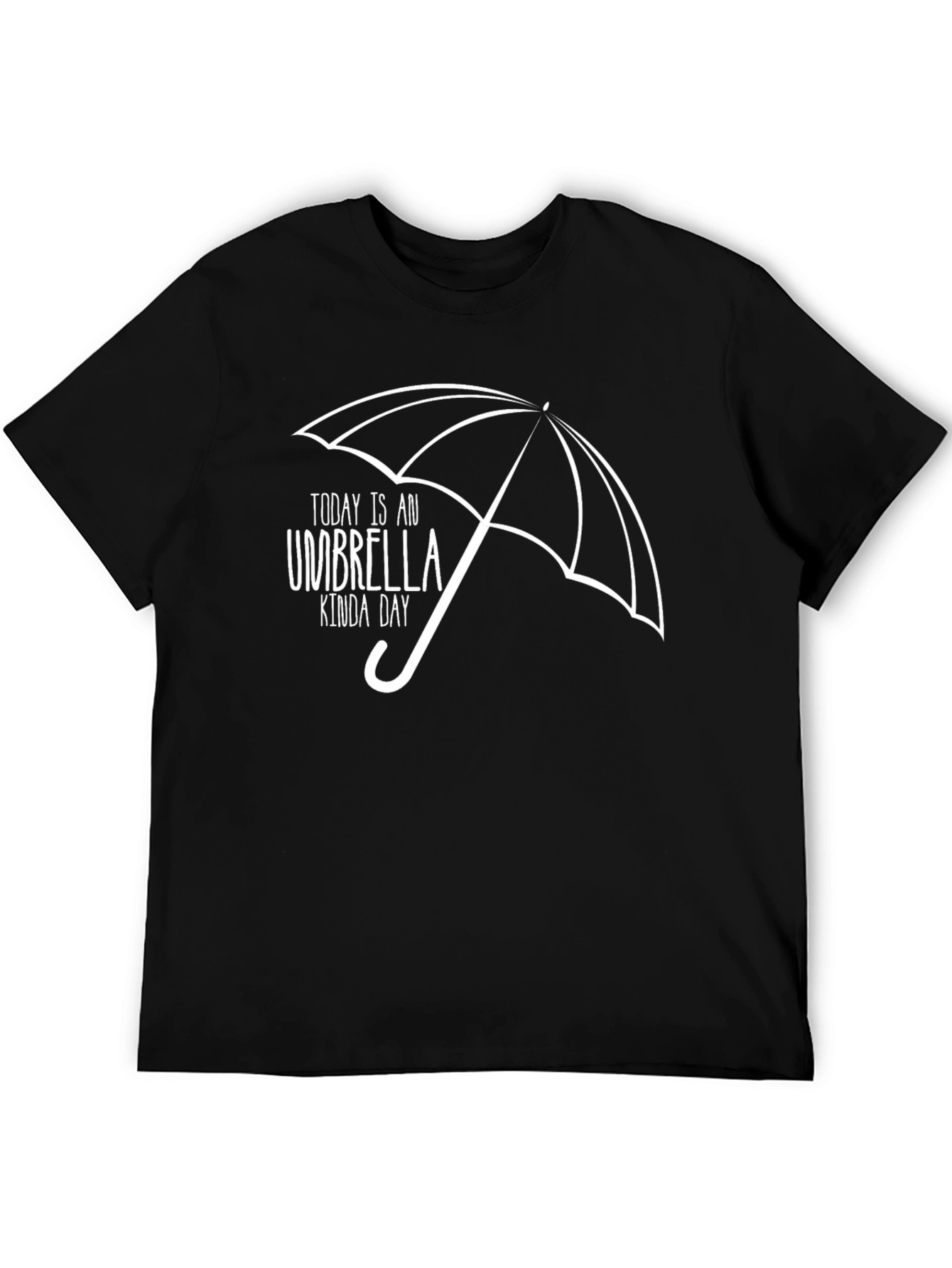 Umbrella Kinda Day Graphic Tee - Black Cotton T-Shirt