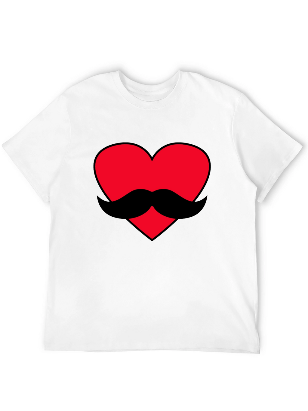 Heart Mustache Graphic Tee - Black