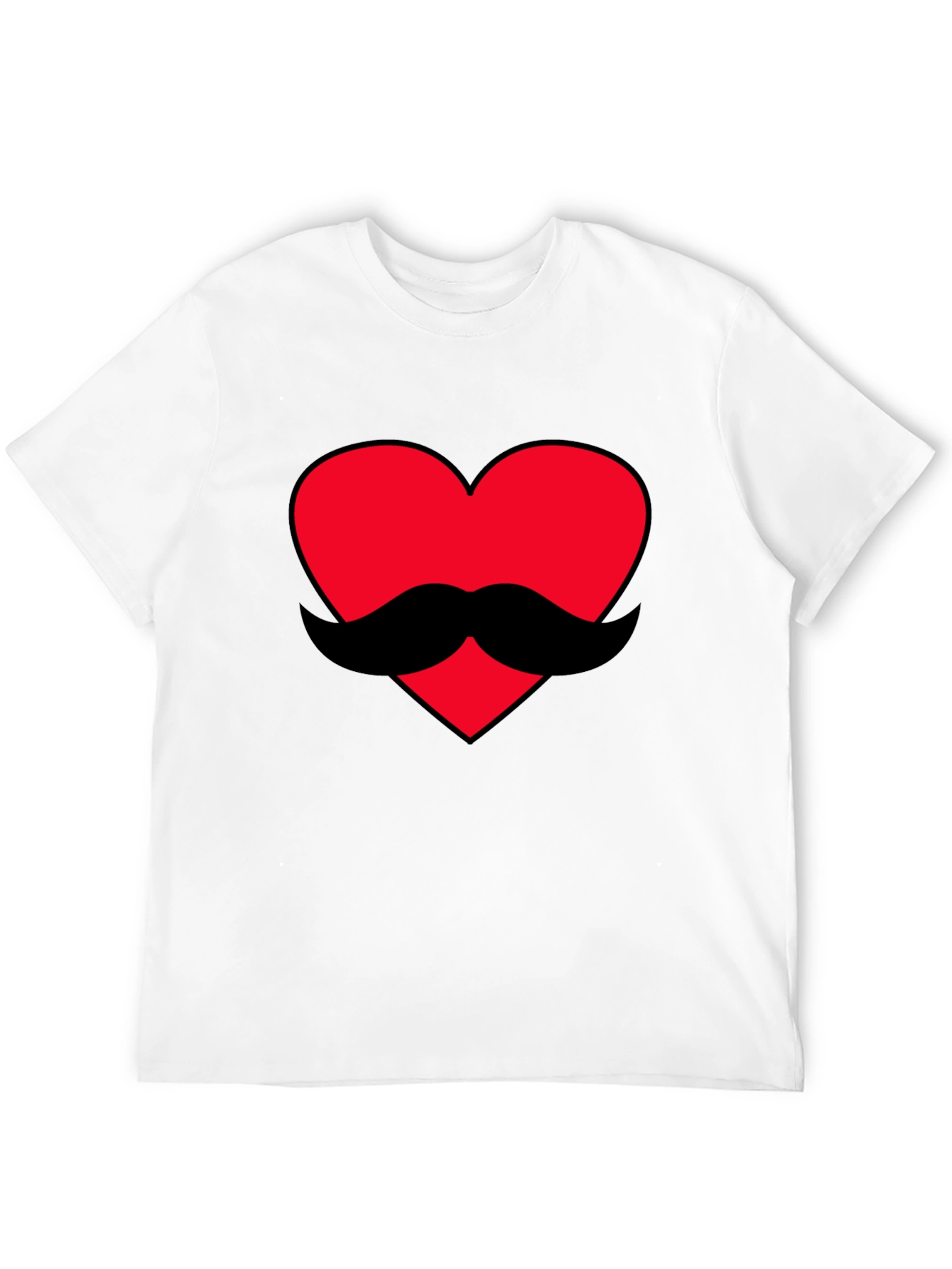 Heart Mustache Graphic Tee - Black