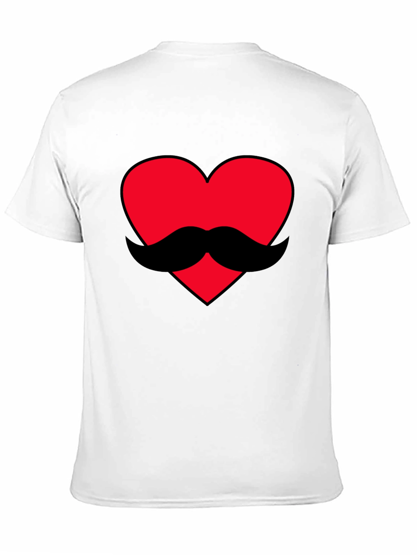 Heart Mustache Graphic Tee - Black